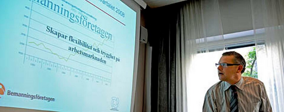 Henrik Bäckström, Bemanningsföretagen, befarar problem efter uppgörelsen mellan IF Metall och Teknikföretagen. Foto: Pontus Lundahl / SCANPIX