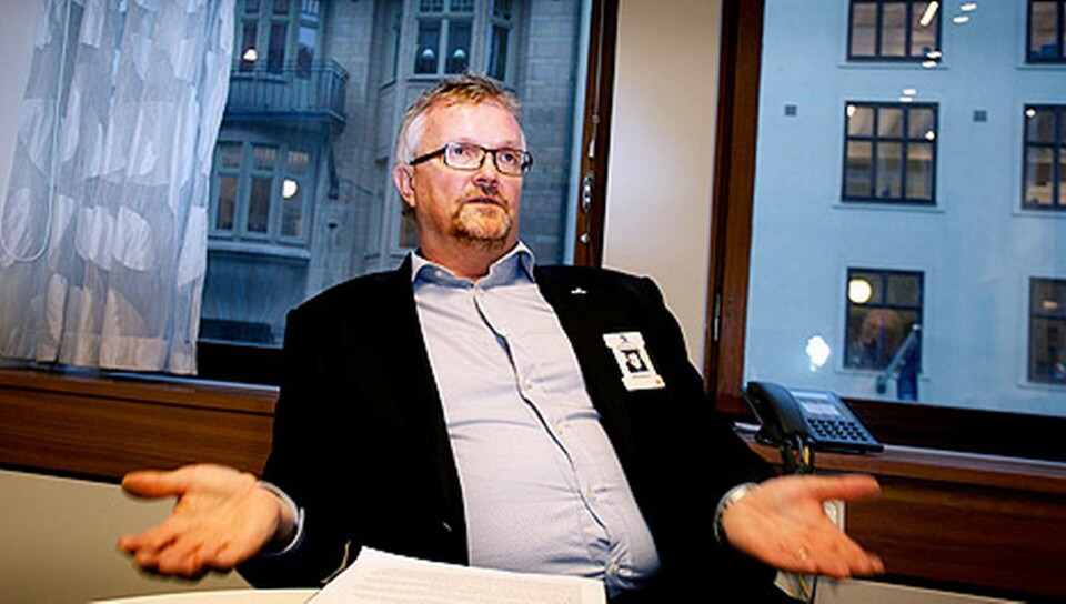 Mats Åkerlind på Sveriges Byggindustrier har åter börjat förhandla med fackförbundet Byggnads för att undvika en konflikt i vår. Men på en punkt ger han inte med sig – att införa ett solidariskt löneansvar. Foto: Jörgen Appelgren