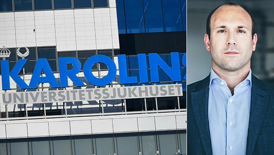 Karolinska universitetssjukhusets ledning i Solna anklagas av advokat Sebastian Scheiman ledningen för att ha inte ha givit den trakasserade, judiska läkaren något stöd. Foto: TT-Bild