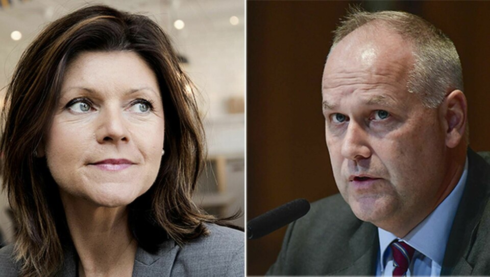 Vänsterpartiets ledare Jonas Sjöstedt hotar med att väcka misstroende mot arbetsmarknadsminister Eva Nordmark (S). Foto: Jörgen Appelgren, TT-Bild